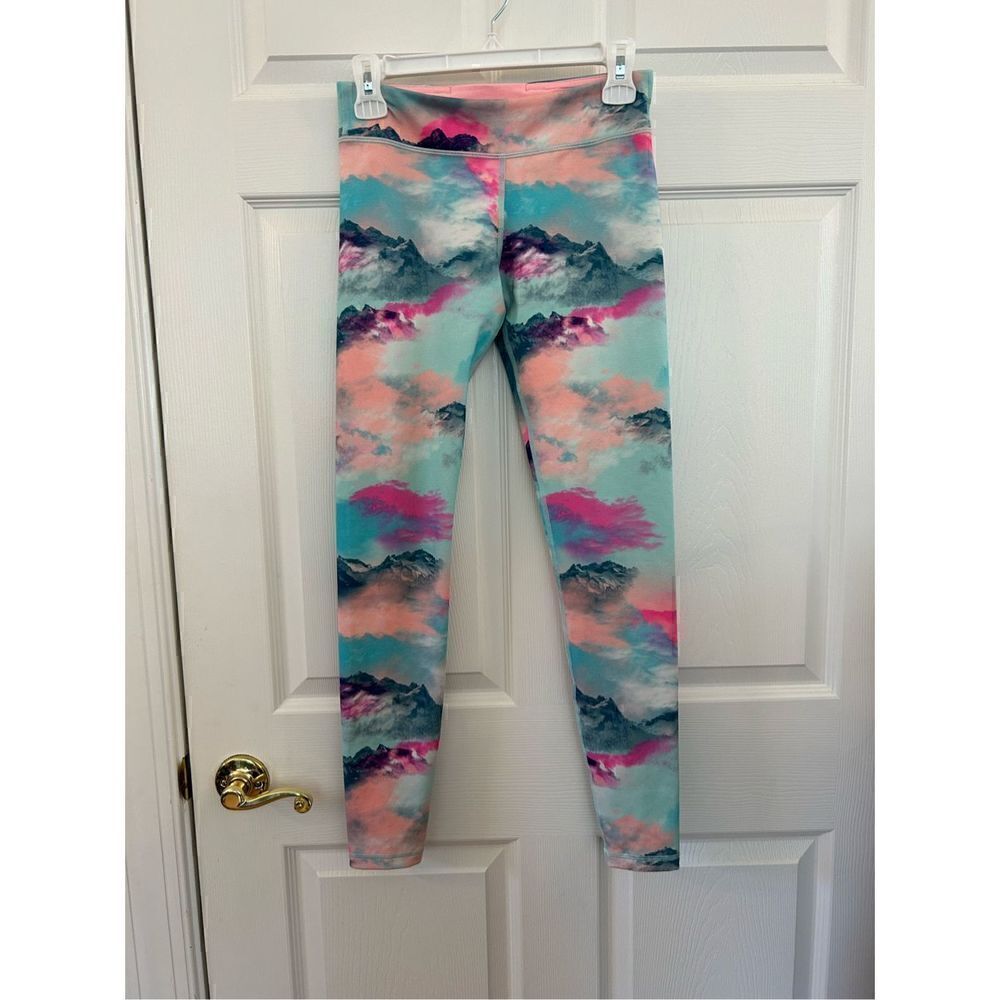 Ivivva by Lululemon rhythmic tights size 12 mountain cloud print